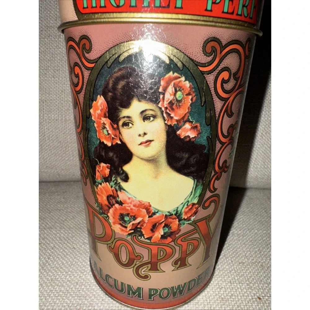 Vintage‎ Damer Poppy Talcum Powder Tim With Lid Made In England Gorgeous